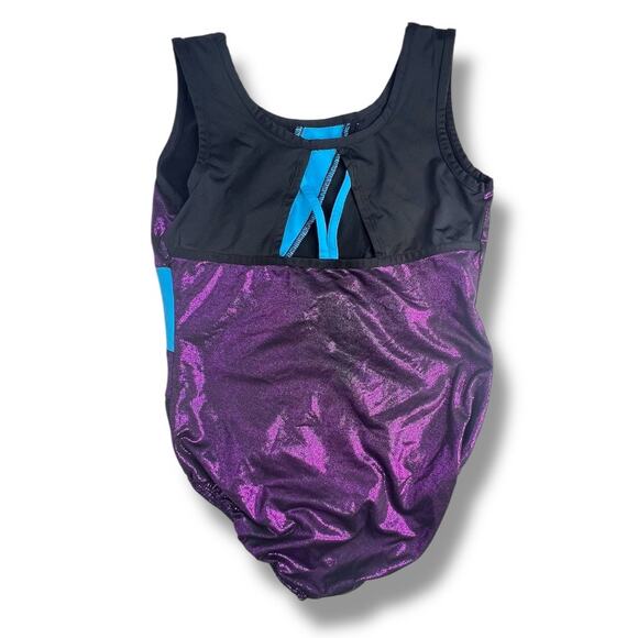 Danskin Now Gymnastics & Dance Elite Foil Leotard with Matching Shorts 10/12 - Picture 5 of 8